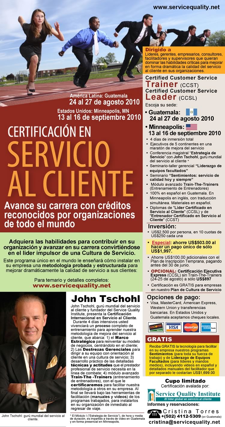 Certificacion Internacional en Servicio al Cliente